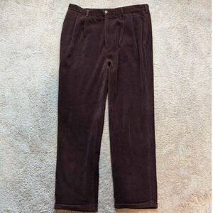 Colours Alexander Julian Corduroy Pants Mens 38x32 Brown Pleated Straight Leg